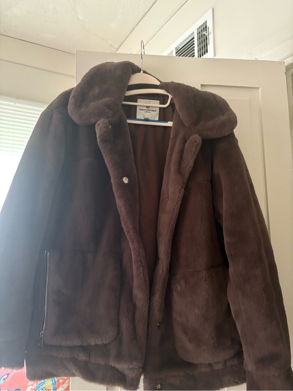 Urban Republic Plush Brown Faux Fur Coat